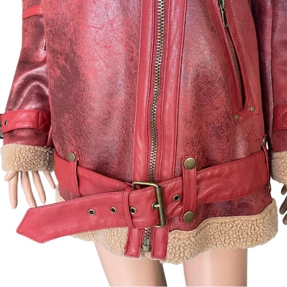 NEW Urban Outfitters Oversized Faux Leather Aviator Jacket